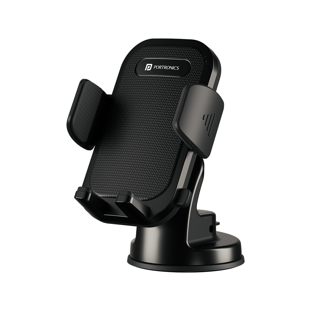 Portronics Clamp M4 360° Car Phone Holder with Suction Cup Mount & Strong Grip (Black)